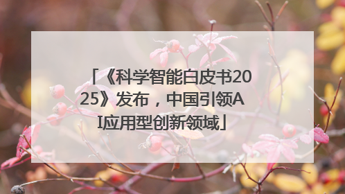 《科学智能白皮书2025》发布，中国引领AI应用型创新领域
