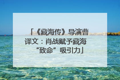 《藏海传》导演曹译文：肖战赋予藏海“致命”吸引力