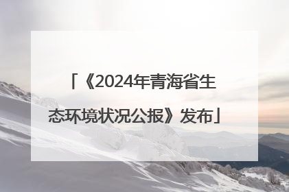 《2024年青海省生态环境状况公报》发布