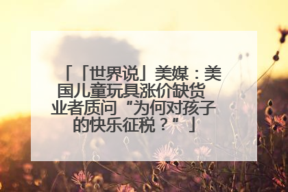 「世界说」美媒：美国儿童玩具涨价缺货 业者质问“为何对孩子的快乐征税？”