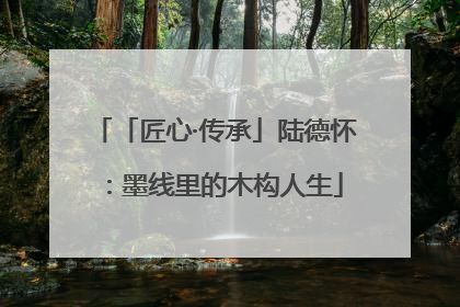 「匠心·传承」陆德怀：墨线里的木构人生