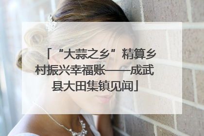 “大蒜之乡”精算乡村振兴幸福账——成武县大田集镇见闻