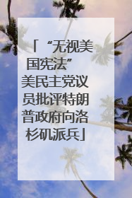 “无视美国宪法” 美民主党议员批评特朗普政府向洛杉矶派兵