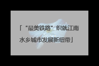 “最美铁路”织就江南水乡城市发展新纽带