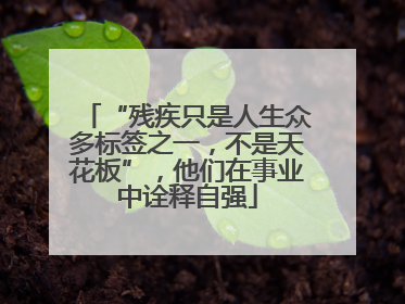 “残疾只是人生众多标签之一，不是天花板”，他们在事业中诠释自强