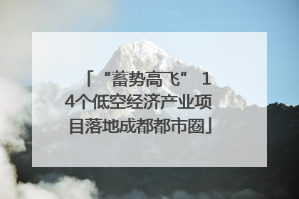 “蓄势高飞” 14个低空经济产业项目落地成都都市圈