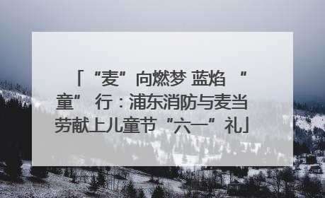 “麦”向燃梦 蓝焰 “童” 行：浦东消防与麦当劳献上儿童节“六一”礼