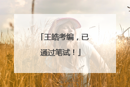 王皓考编，已通过笔试！