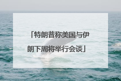 特朗普称美国与伊朗下周将举行会谈