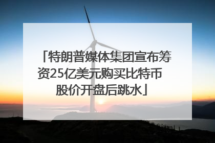 特朗普媒体集团宣布筹资25亿美元购买比特币 股价开盘后跳水