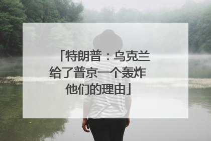 特朗普：乌克兰给了普京一个轰炸他们的理由