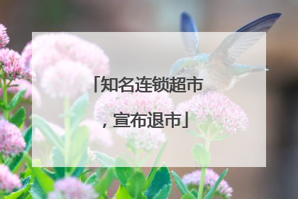 知名连锁超市，宣布退市