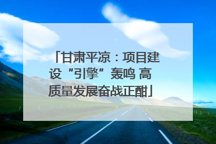 甘肃平凉：项目建设“引擎”轰鸣 高质量发展奋战正酣