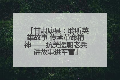 甘肃康县：聆听英雄故事 传承革命精神——抗美援朝老兵讲故事进军营