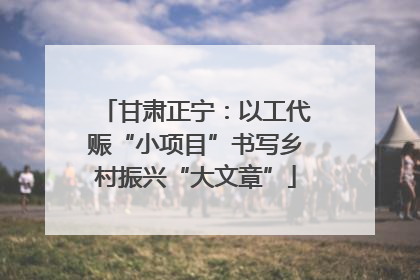 甘肃正宁：以工代赈“小项目”书写乡村振兴“大文章”