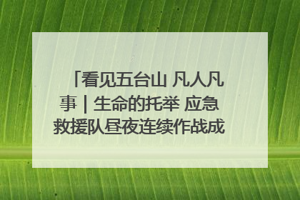 看见五台山 凡人凡事｜生命的托举 应急救援队昼夜连续作战成功救出两批被困游客