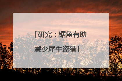 研究：锯角有助减少犀牛盗猎