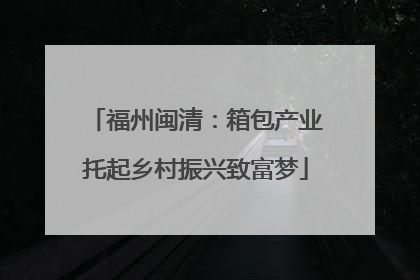 福州闽清：箱包产业托起乡村振兴致富梦