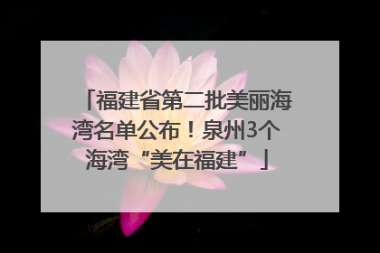 福建省第二批美丽海湾名单公布！泉州3个海湾“美在福建”