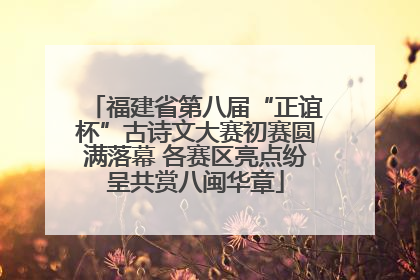 福建省第八届“正谊杯”古诗文大赛初赛圆满落幕 各赛区亮点纷呈共赏八闽华章