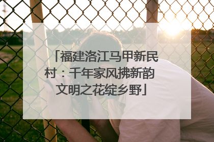 福建洛江马甲新民村：千年家风拂新韵 文明之花绽乡野