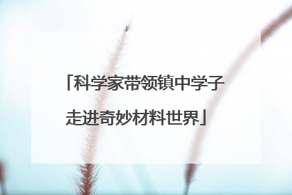 科学家带领镇中学子走进奇妙材料世界