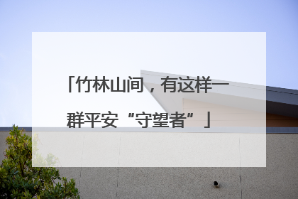 竹林山间，有这样一群平安“守望者”
