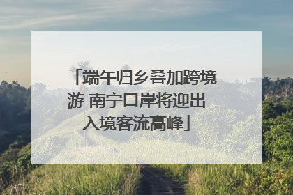 端午归乡叠加跨境游 南宁口岸将迎出入境客流高峰