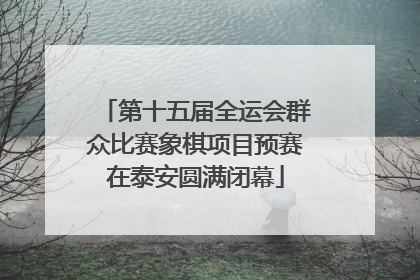 第十五届全运会群众比赛象棋项目预赛在泰安圆满闭幕