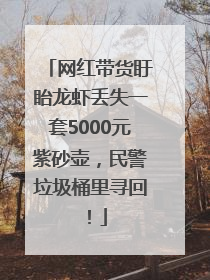 网红带货盱眙龙虾丢失一套5000元紫砂壶，民警垃圾桶里寻回！