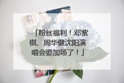 粉丝福利！邓紫棋、周华健沈阳演唱会要加场了！