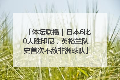 体坛联播｜日本6比0大胜印尼，英格兰队史首次不敌非洲球队
