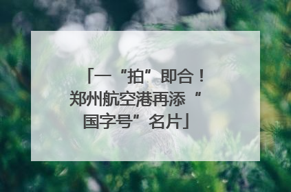 一“拍”即合！郑州航空港再添“国字号”名片