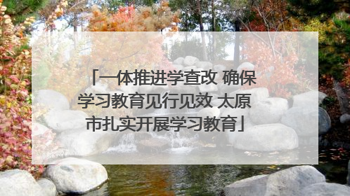 一体推进学查改 确保学习教育见行见效 太原市扎实开展学习教育