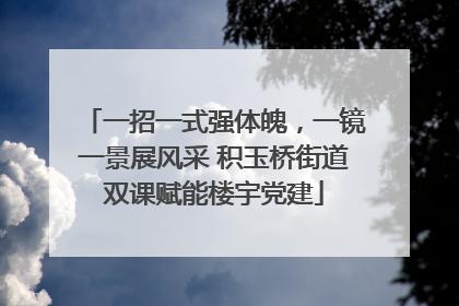 一招一式强体魄，一镜一景展风采 积玉桥街道双课赋能楼宇党建