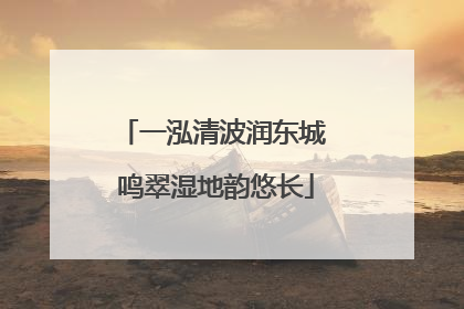 一泓清波润东城 鸣翠湿地韵悠长