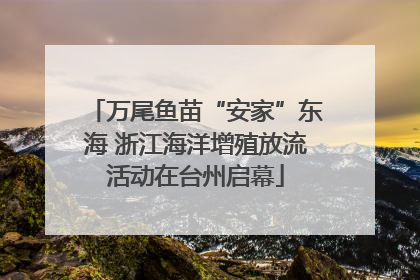 万尾鱼苗“安家”东海 浙江海洋增殖放流活动在台州启幕
