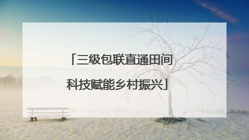 三级包联直通田间 科技赋能乡村振兴