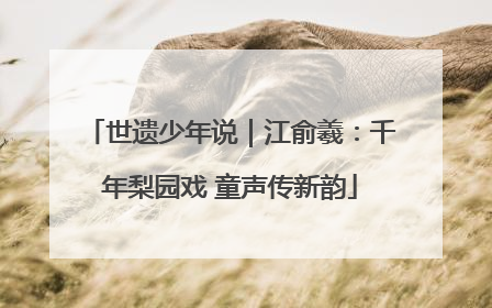 世遗少年说｜江俞羲：千年梨园戏 童声传新韵