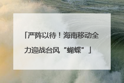 严阵以待！海南移动全力迎战台风“蝴蝶”