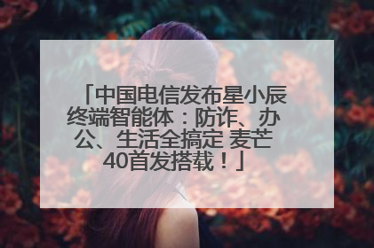 中国电信发布星小辰终端智能体：防诈、办公、生活全搞定 麦芒40首发搭载！