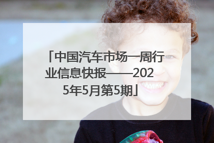 中国汽车市场一周行业信息快报——2025年5月第5期