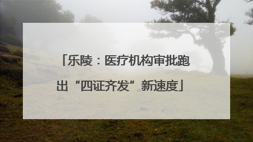乐陵：医疗机构审批跑出“四证齐发”新速度