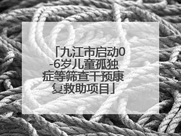 九江市启动0-6岁儿童孤独症等筛查干预康复救助项目