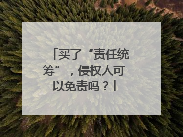 买了“责任统筹”，侵权人可以免责吗？