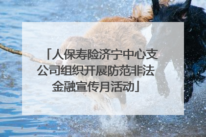 人保寿险济宁中心支公司组织开展防范非法金融宣传月活动