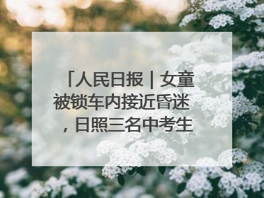 人民日报｜女童被锁车内接近昏迷，日照三名中考生果断破窗救人