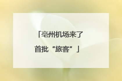 亳州机场来了首批“旅客”