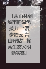 从山林到城市的绿色接力 “漫步缙云·青山驿站”探索生态文明新实践