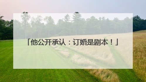 他公开承认：订婚是剧本！